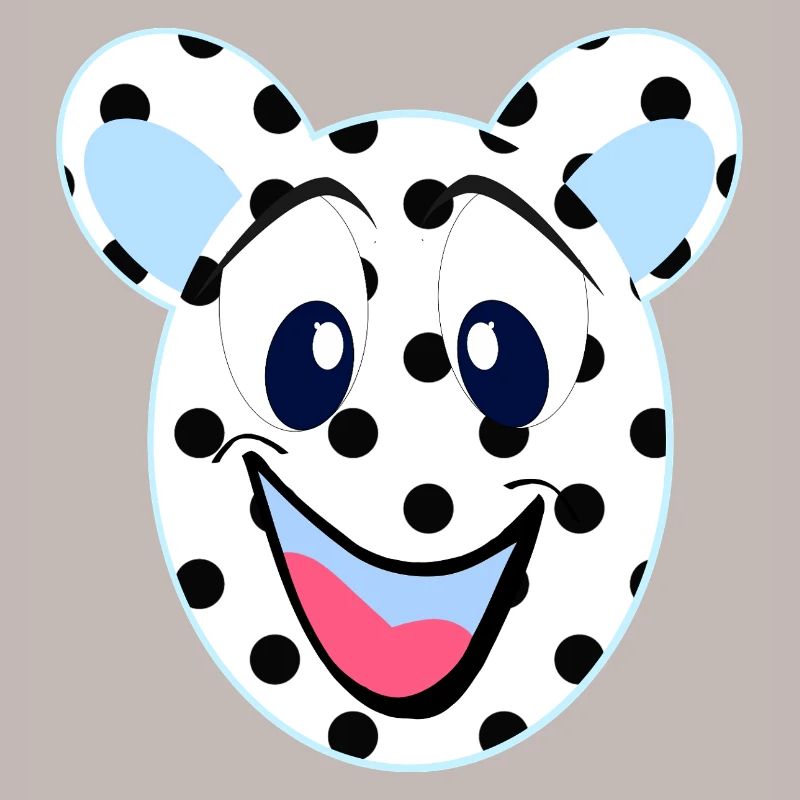 Blue Laughing Bear with Dots