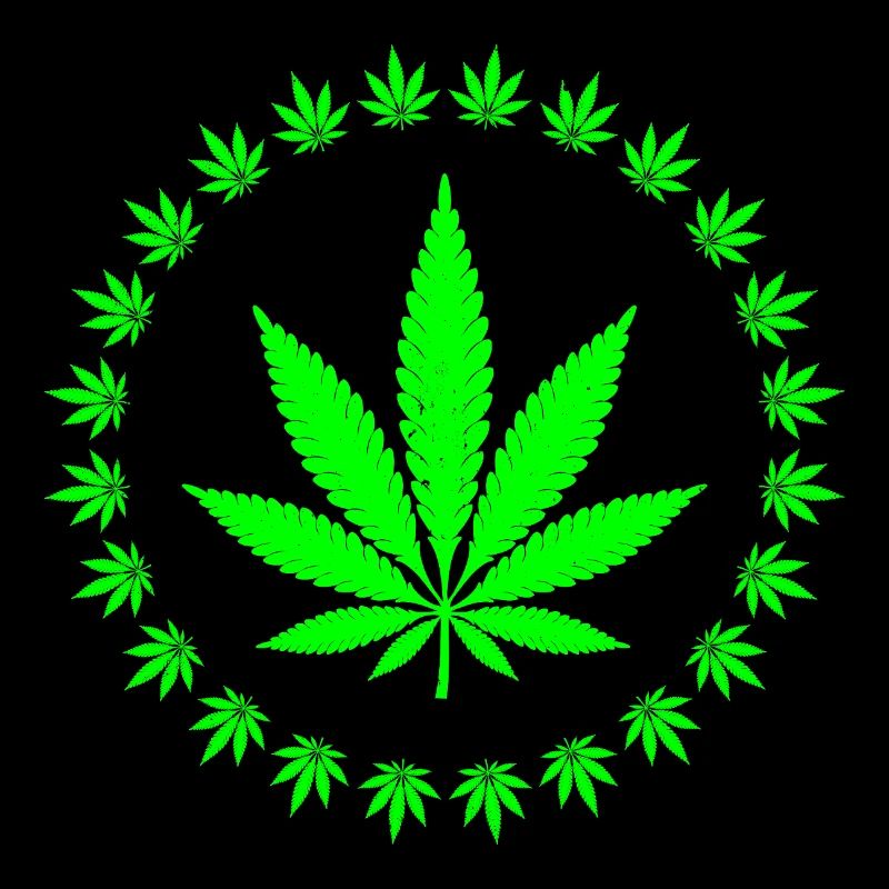 Bague en forme de feuille de cannabis vert vif