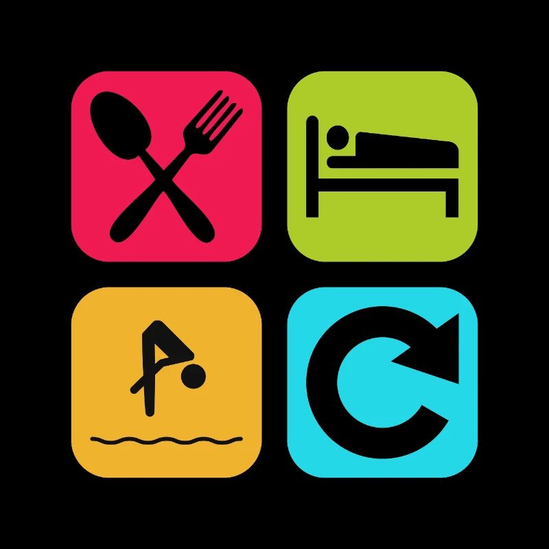 Manger Dormir Plongée Répéter Citation drôle Scuba