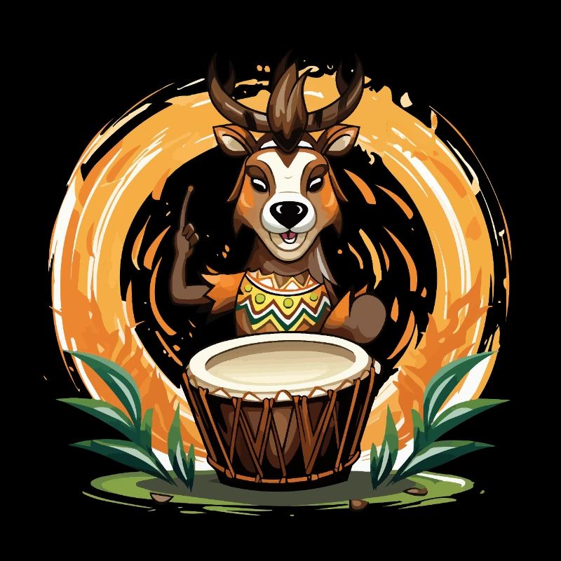 Drum deer in the wild circle