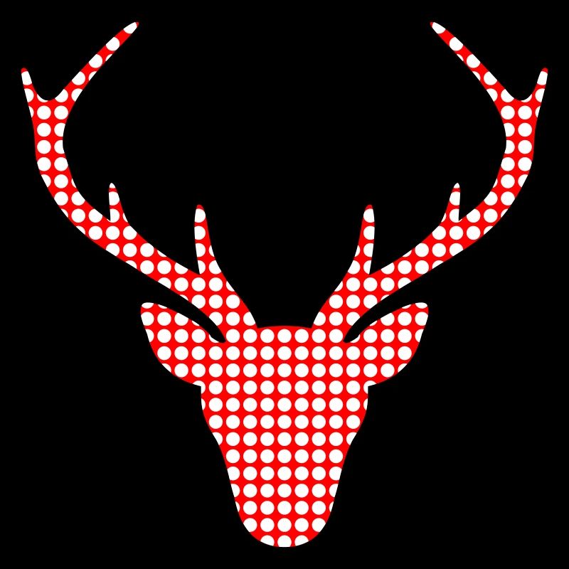 Red deer in dot pattern