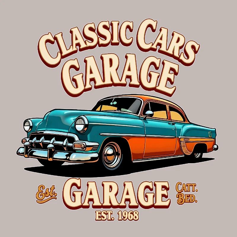 Impression de garage de voitures classiques