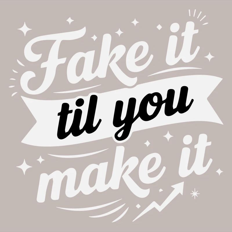 Fake It Til You Make It - Bold Retro White
