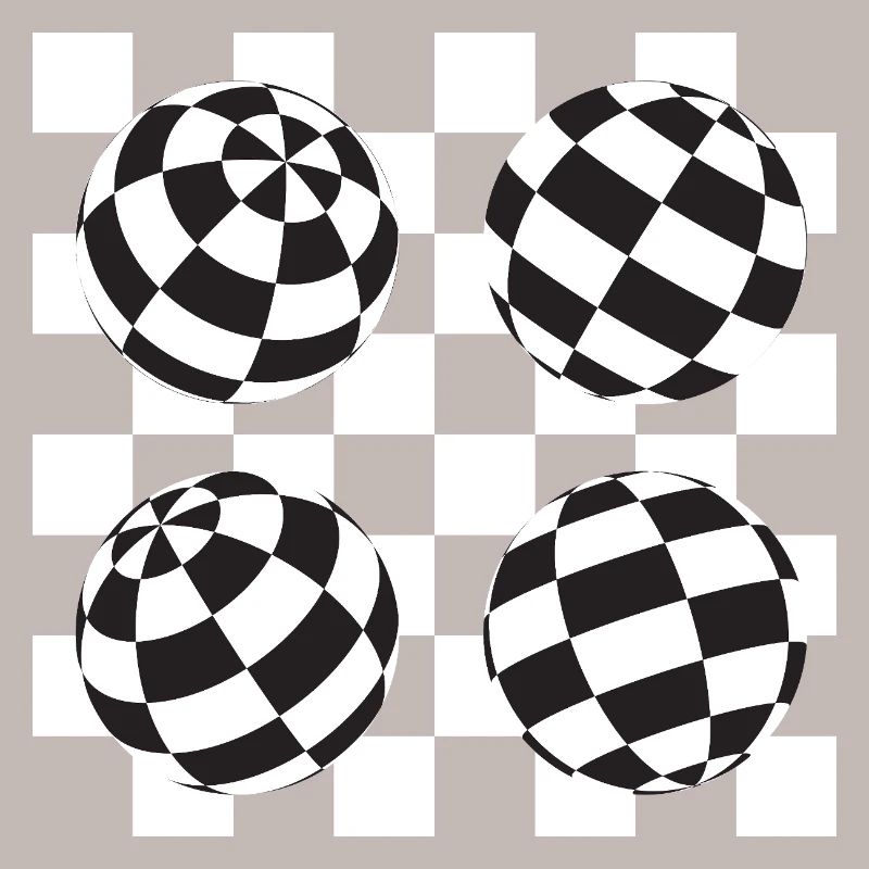 Spherical Checkered Illusion