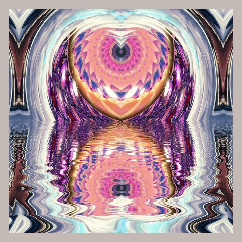 Circle Mandala Reflection in Neon Colors