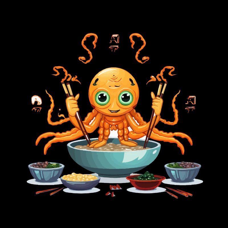 Kleiner Tentakel in Ramen-Suppe
