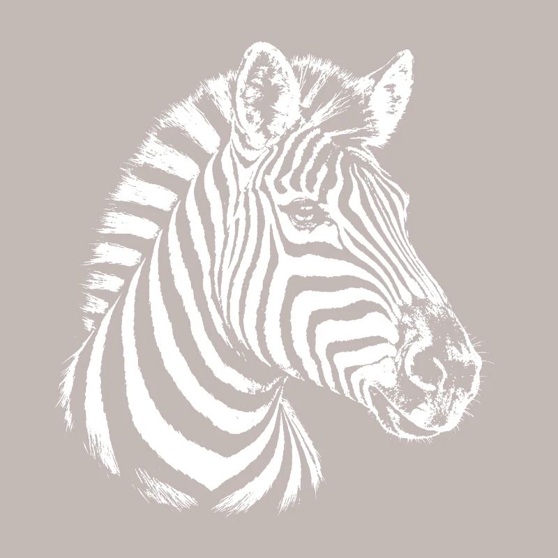 Zebra – schwarz-weiße Grafik mit einem Zebra