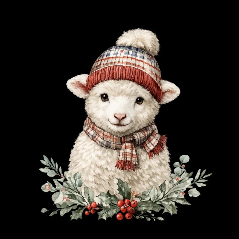 Winter-Schaf mit Schal
