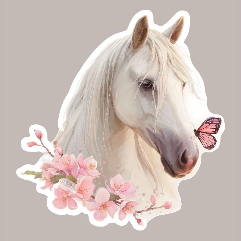 Cheval avec papillon
