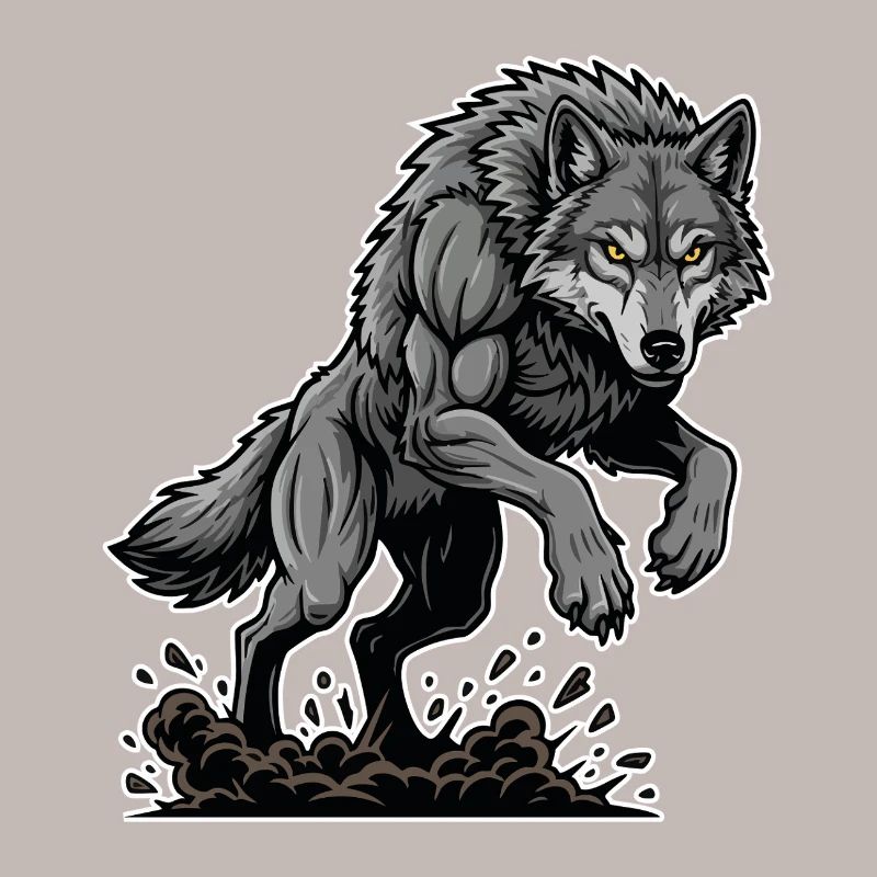 Werwolf Mighty Racing Maskottchen Wolf