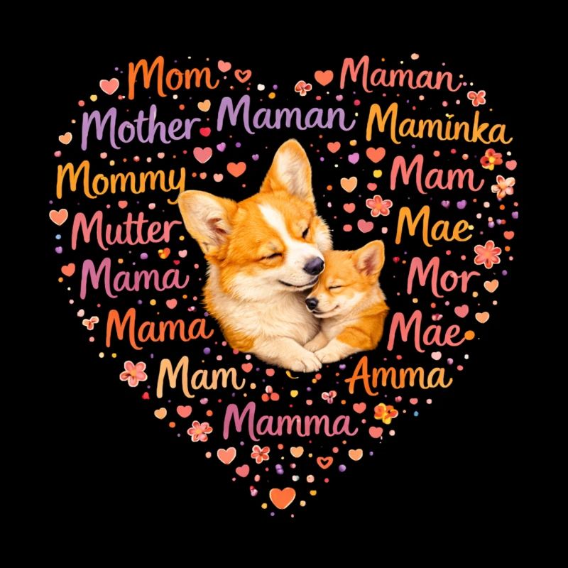 Corgi Mama Herz – Muttertag Geschenk