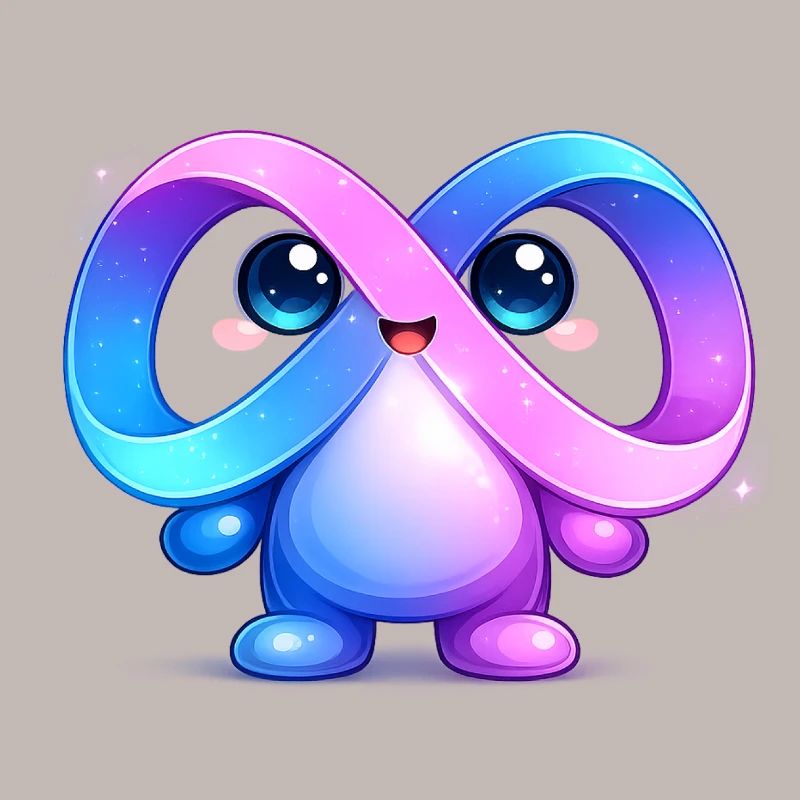 Cute Meta Infinity Mascot Sticker