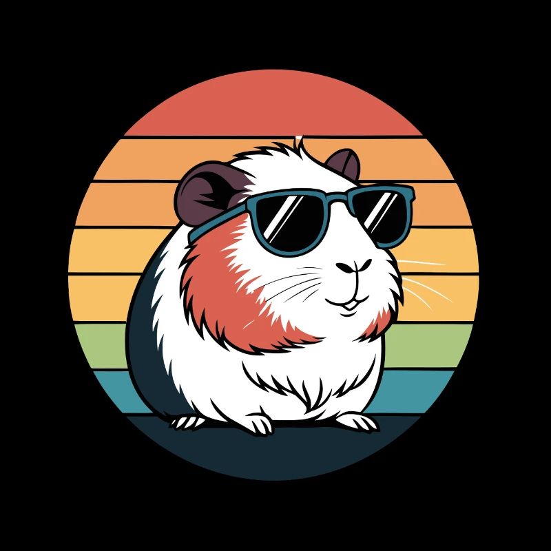 Cochon d’Inde Rétro à Lunettes