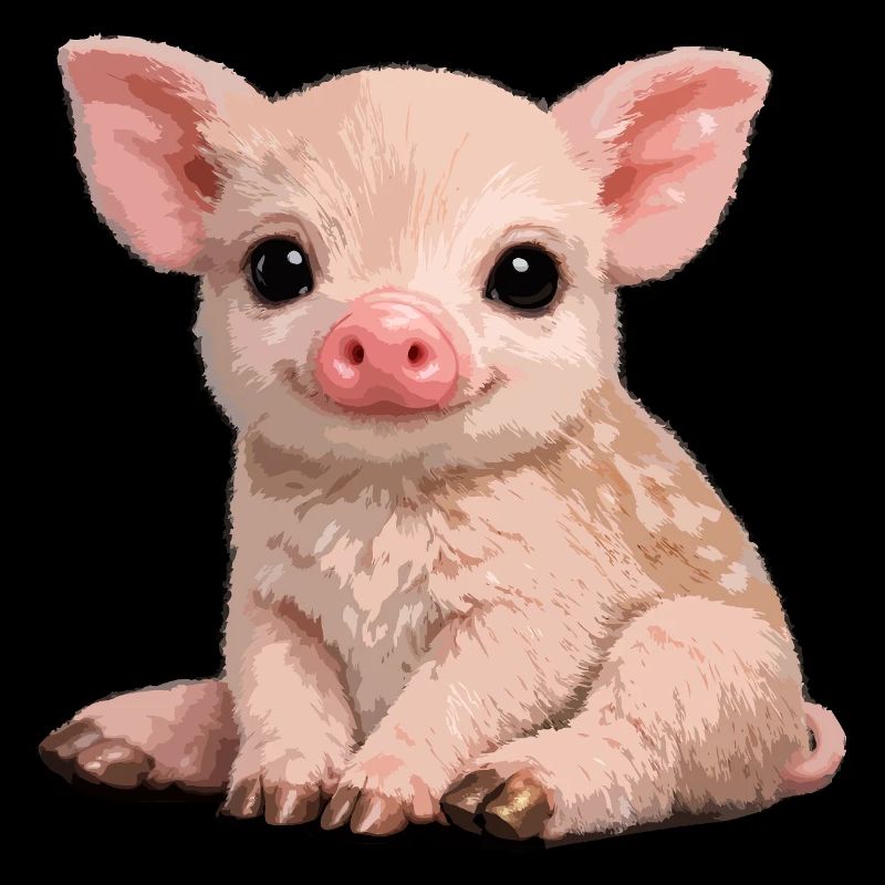Piglet Cuddle Illustration