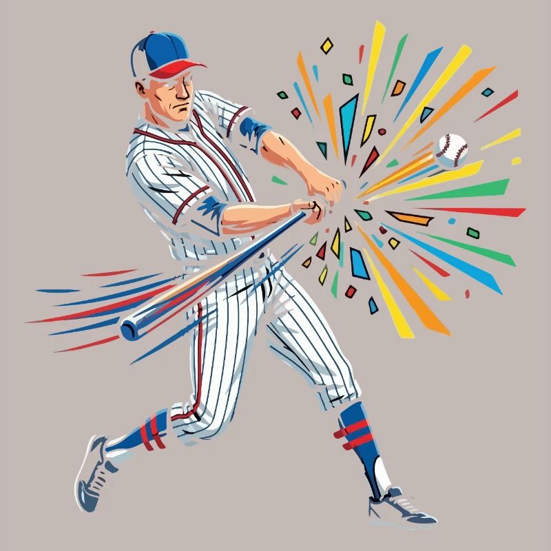 Bunter Baseball Schlagmann Pop Art