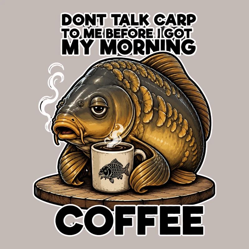 Lustiges Karpfen-Kaffeefischen-Design