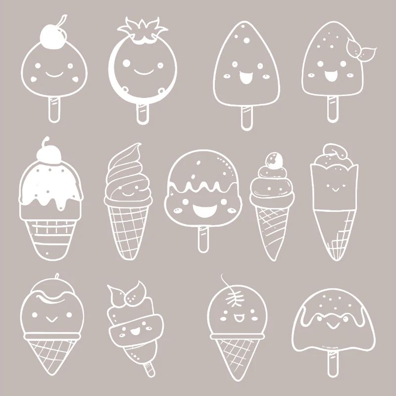 Eiscreme Sorten Comic Look