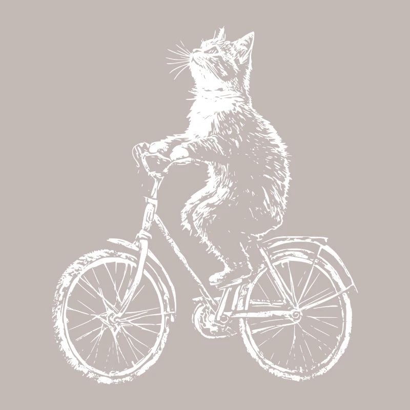 Funny Bicycle Cat