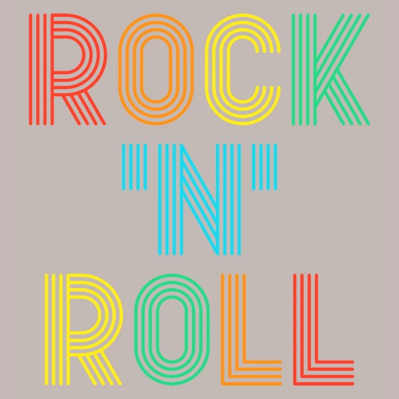 Texte rétro multicolore Rock’N’Roll