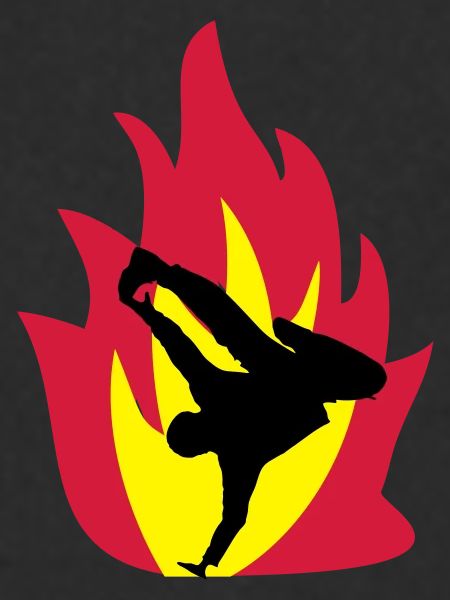 Breakdancer in the fire