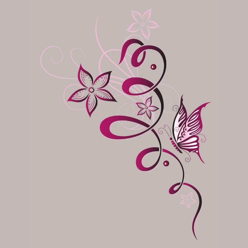 Spring flowers butterfly Spring cherry red