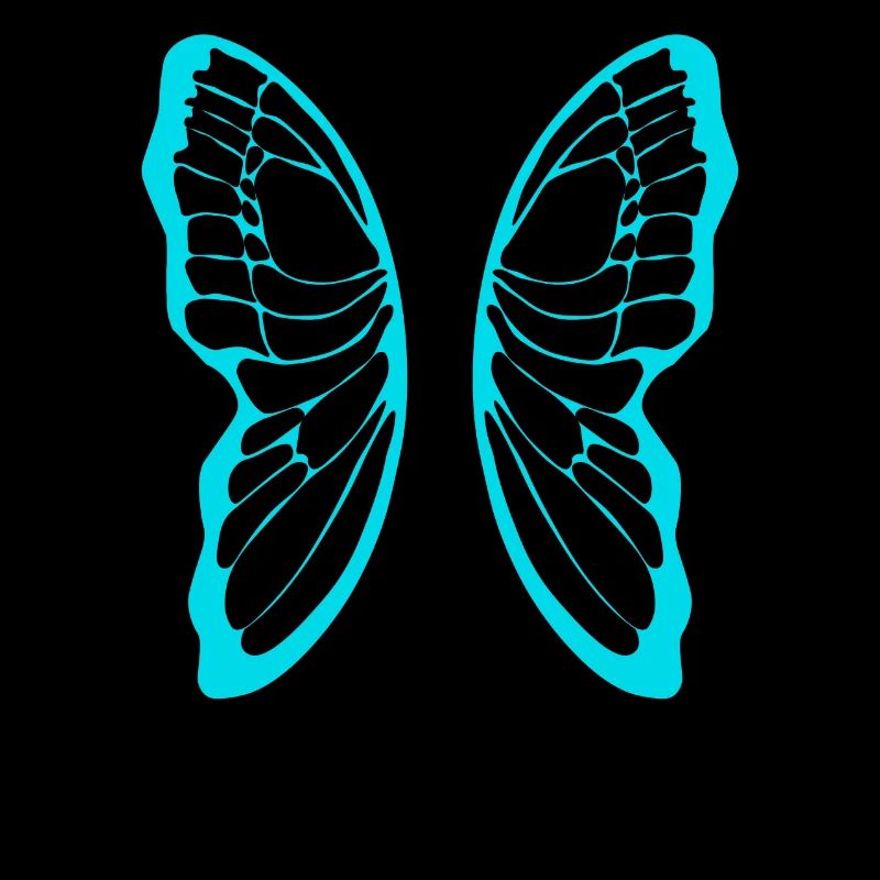 Turquoise butterfly wing pattern on black