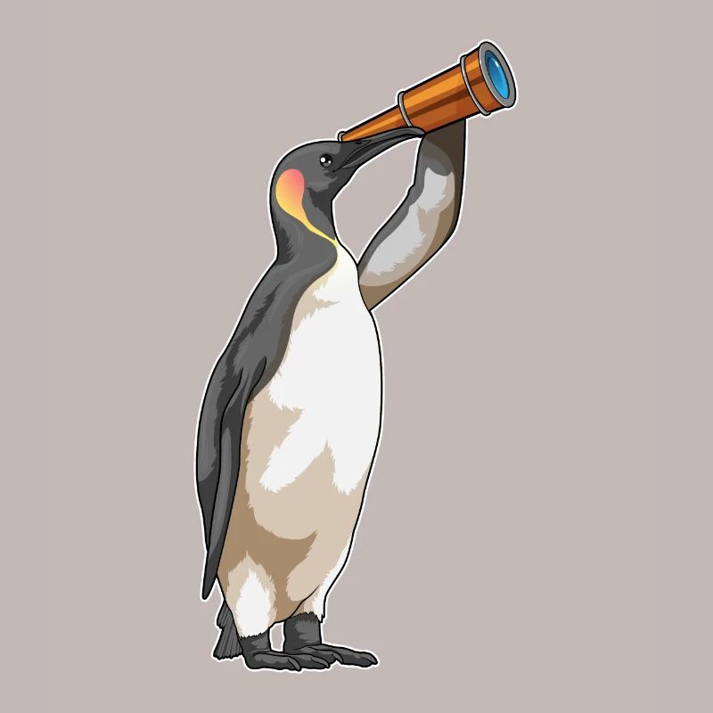 Pingouin avec télescope