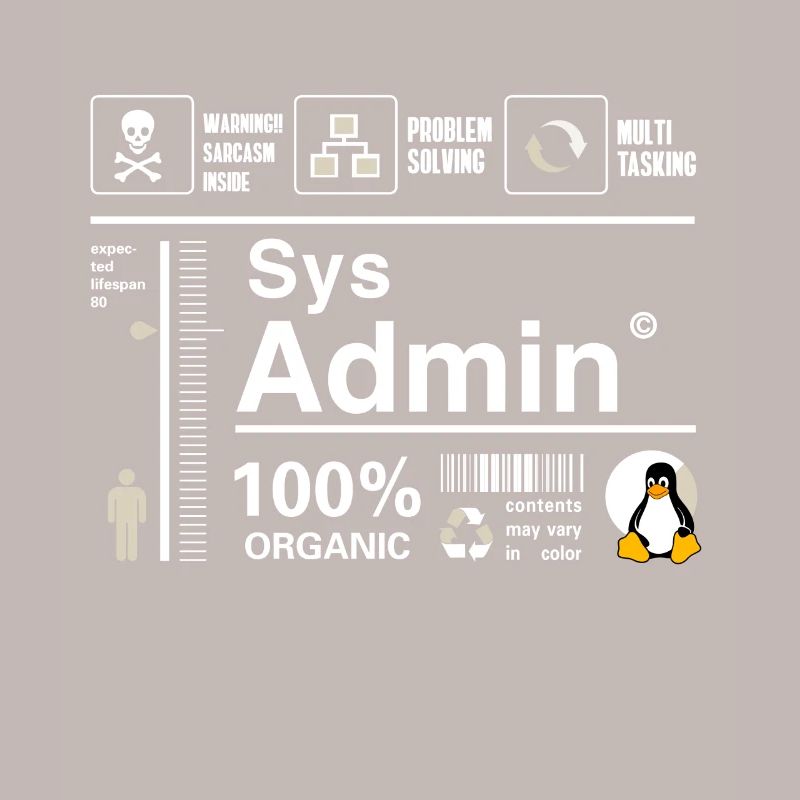 Sys Admin Penguin Computer Nerd pc Board cpu inh