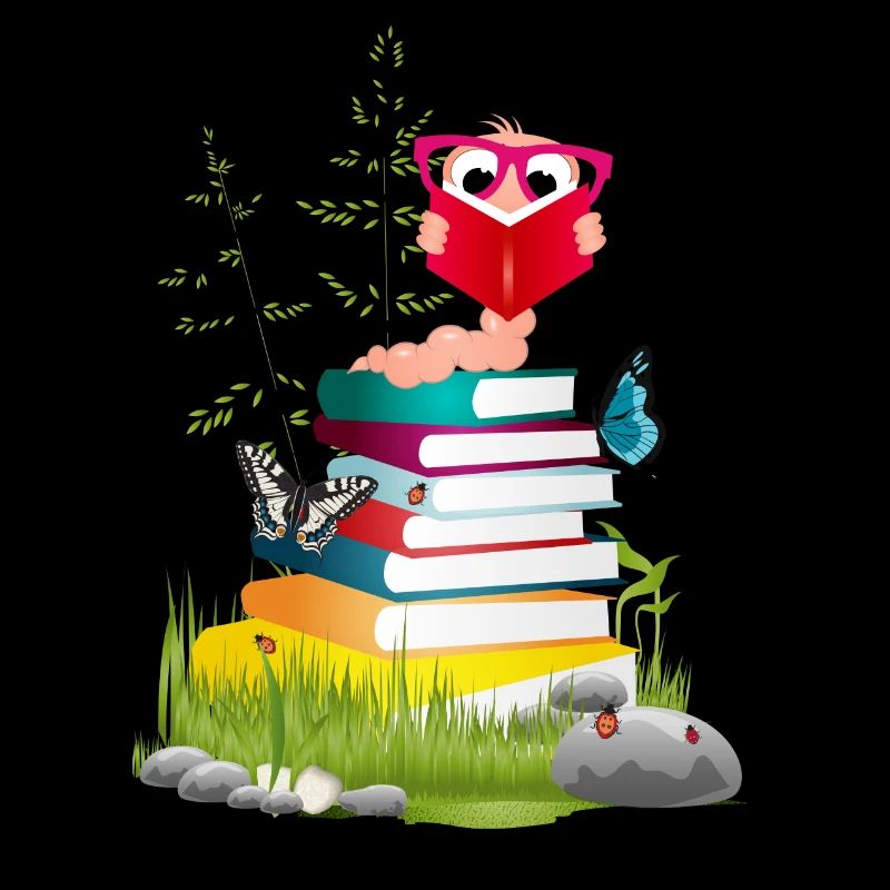 Knowledge-thirsty bookworm while reading a book