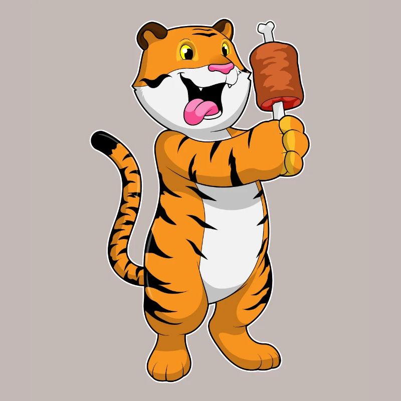 Tiger mit Fleisch