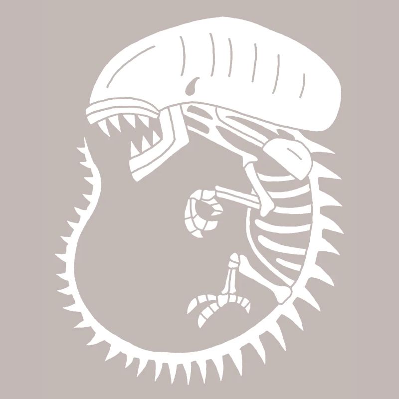 Squelette de monstre extraterrestre blanc