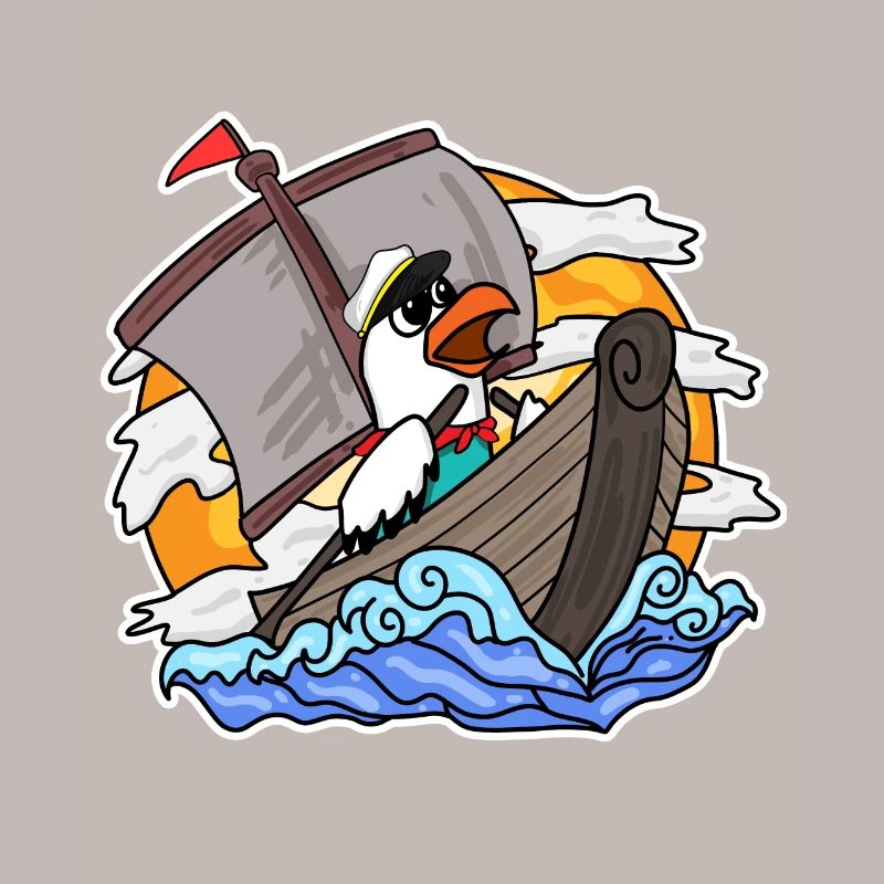 Mouette dans le bateau