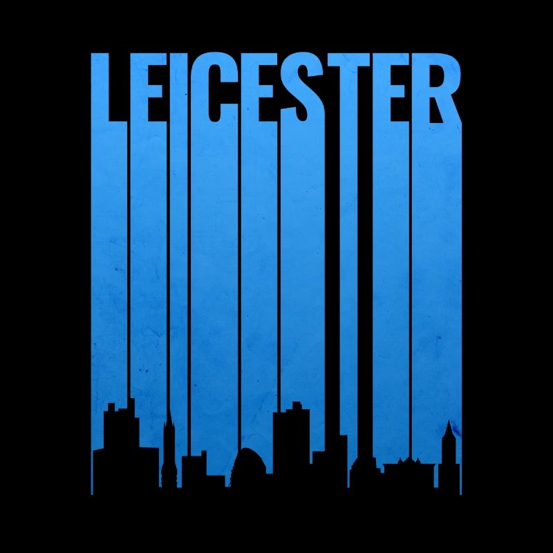 Leicester Skyline Blue Gradient