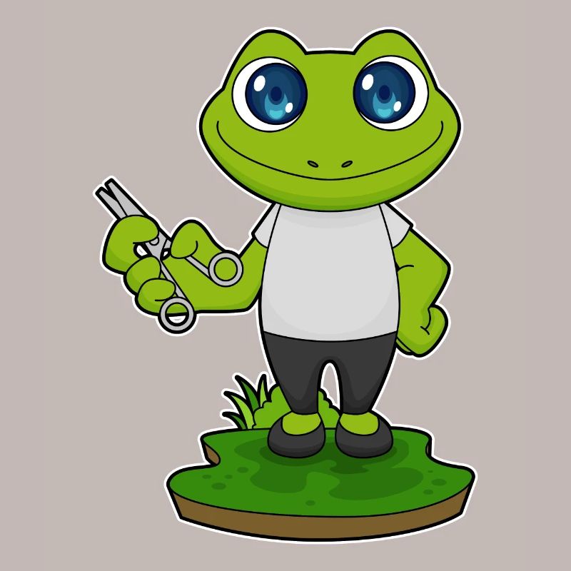 Ciseaux de barbier grenouille