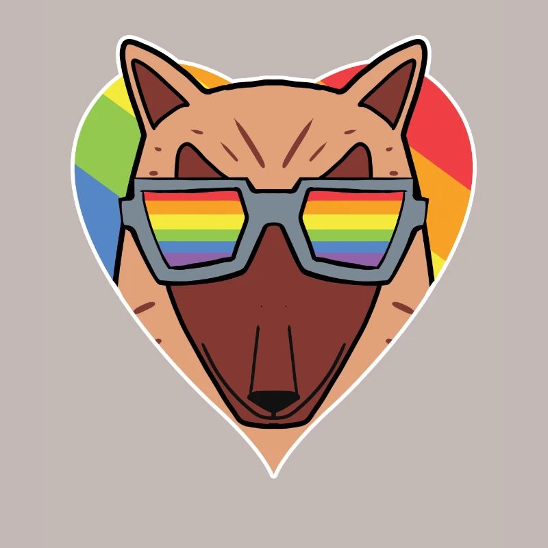 Regenbogen - Hund mit Brille