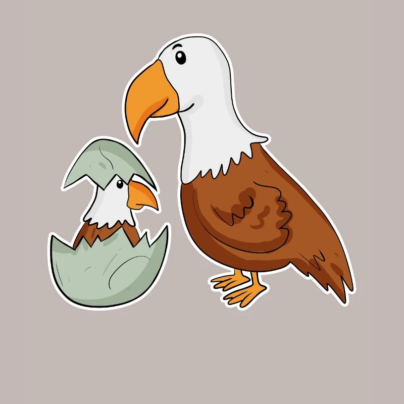 Famille Eagle - Aigle avec bébé - Eagle Motif