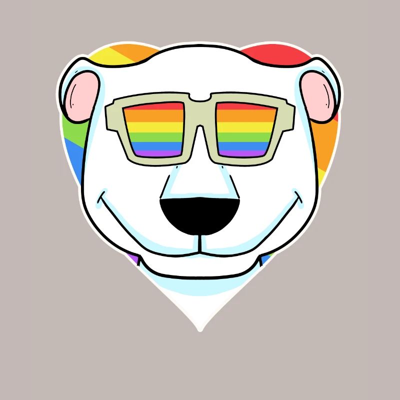 Regenbogen - Eisbär mit Brille