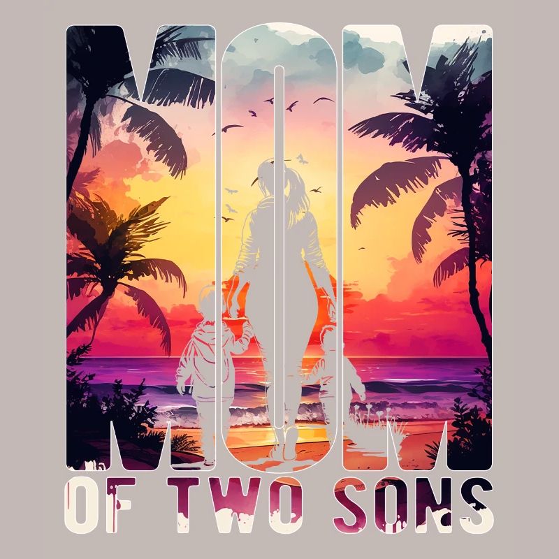 Mutter mit zwei Söhnen Muttertag Strand Mama Kind