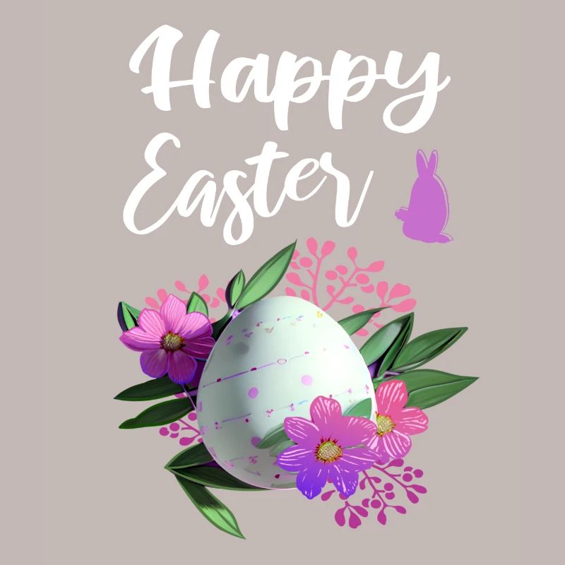 Happy Easter Flowers Easter Egg