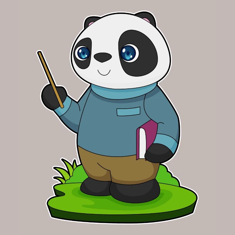 Panda Teacher Pointer School