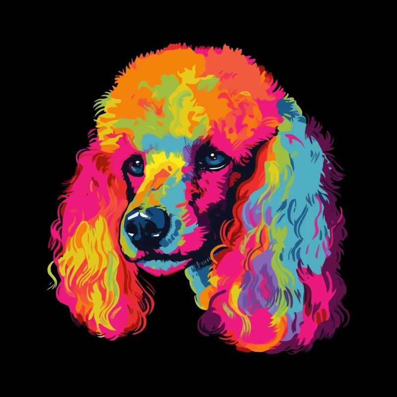 Poodle Dog Colorful