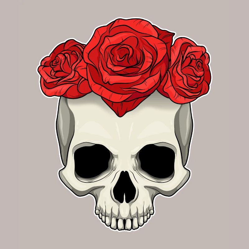 Crâne Rose Fleurs