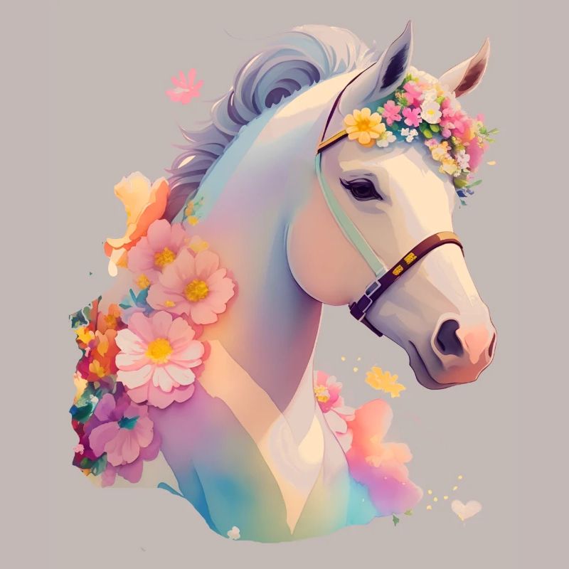 Cheval fleur