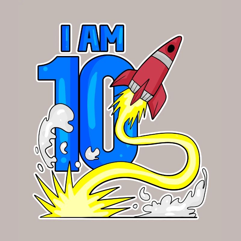 10 Birthday Boy Astronaut Rocket - Dix ans