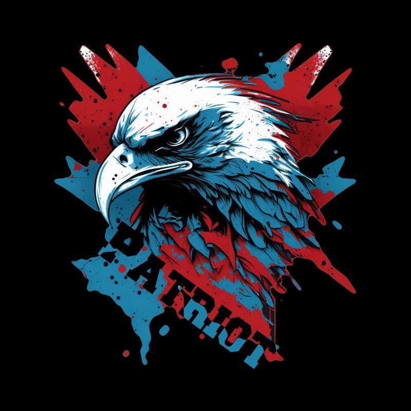 Patriotic eagle with lettering