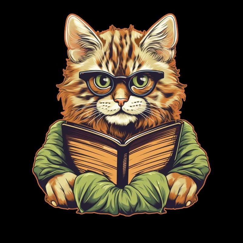 Cat with book