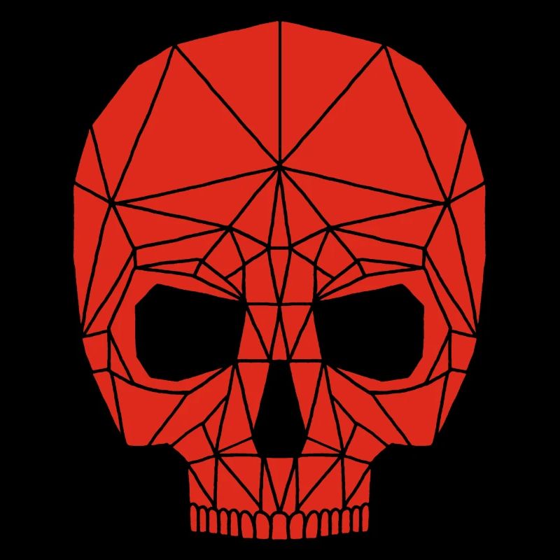 Red robotic skull