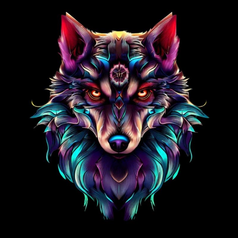 Wolfskopf Synthwave Wolf