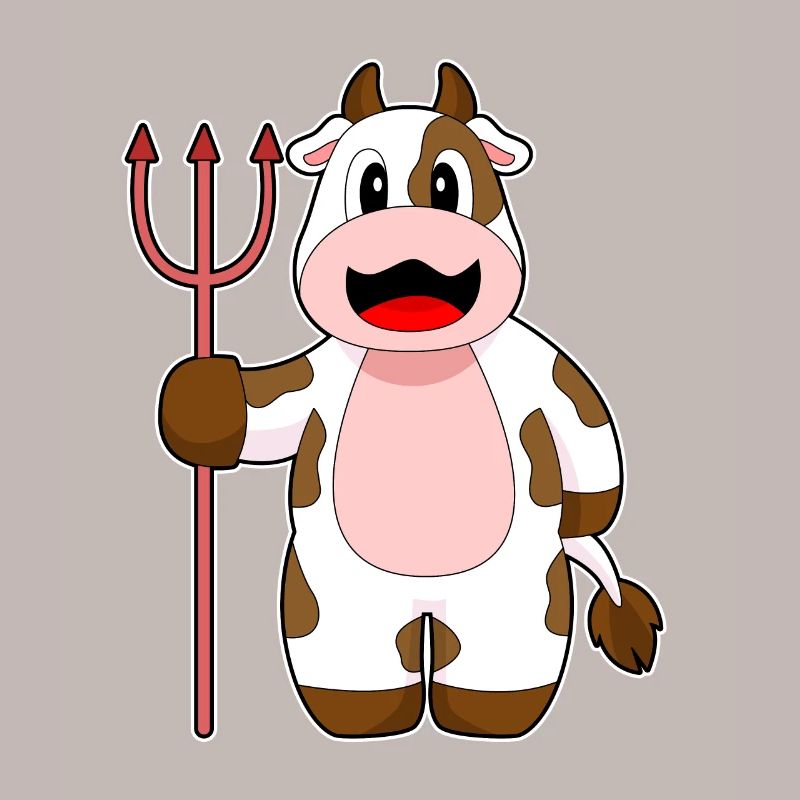Cow Halloween Devil Trident