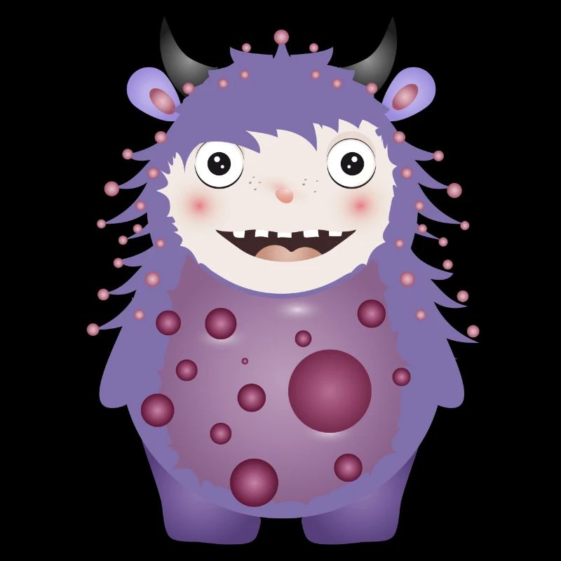 Monstre violet mignon avec des cornes